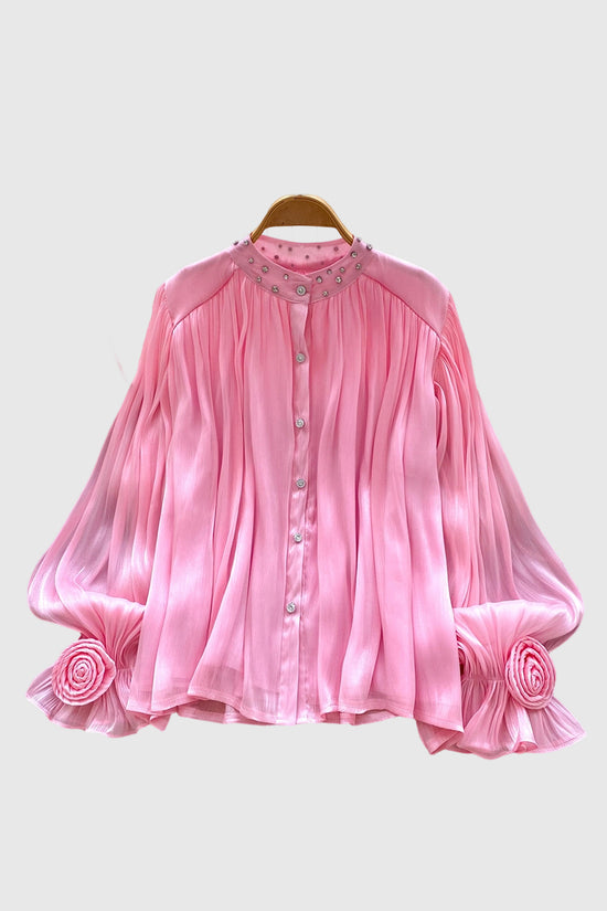 Embellished Flowing Sleeve Blouse