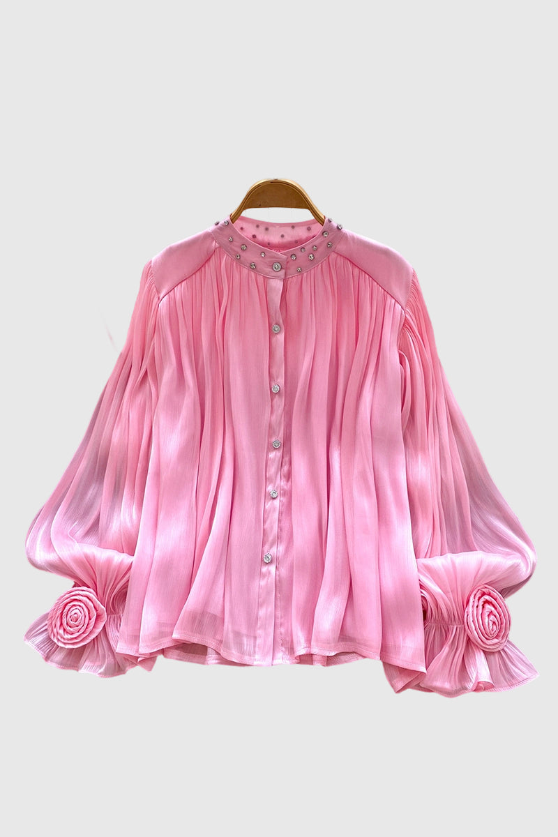Embellished Flowing Sleeve Blouse