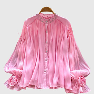 Embellished Flowing Sleeve Blouse