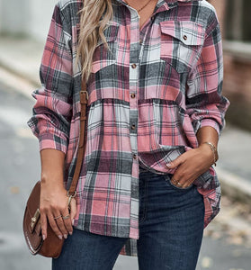 Relaxed Fit Plaid Button-Up Shirt