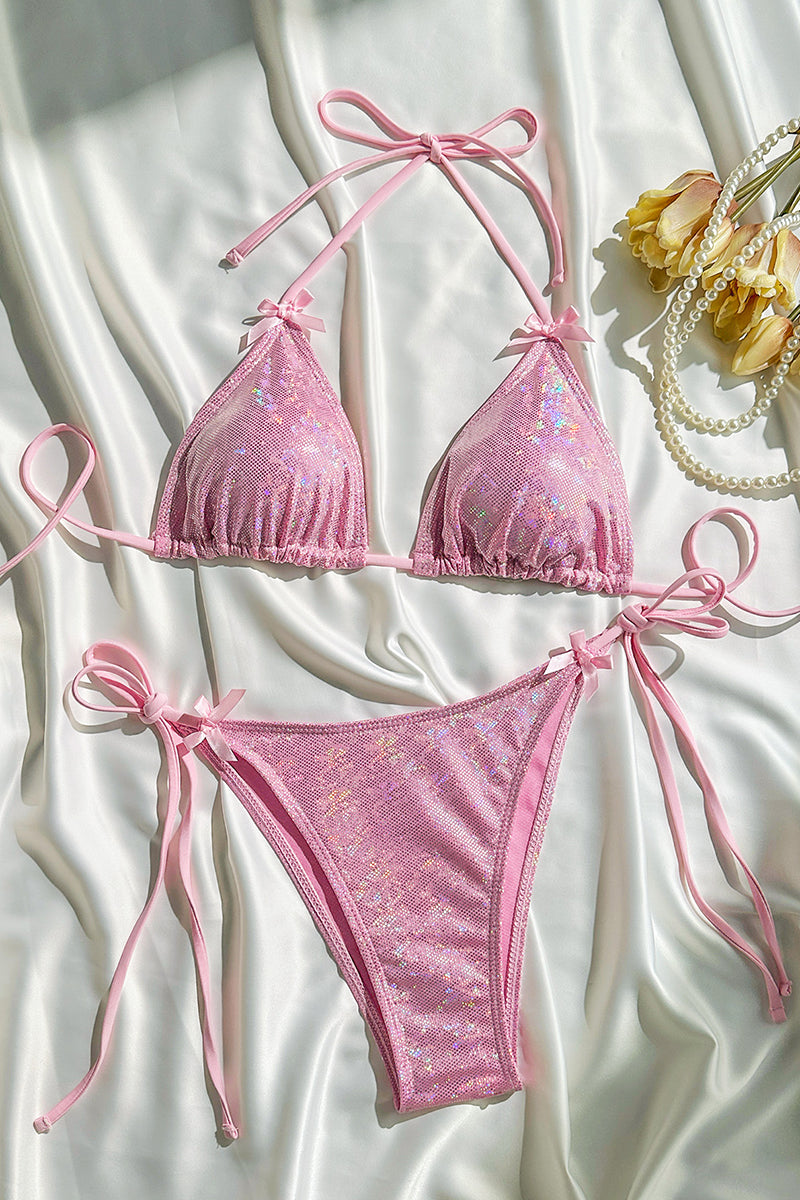 Shimmer Tie-Up Bikini Set