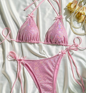 Shimmer Tie-Up Bikini Set