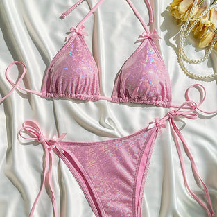 Shimmer Tie-Up Bikini Set