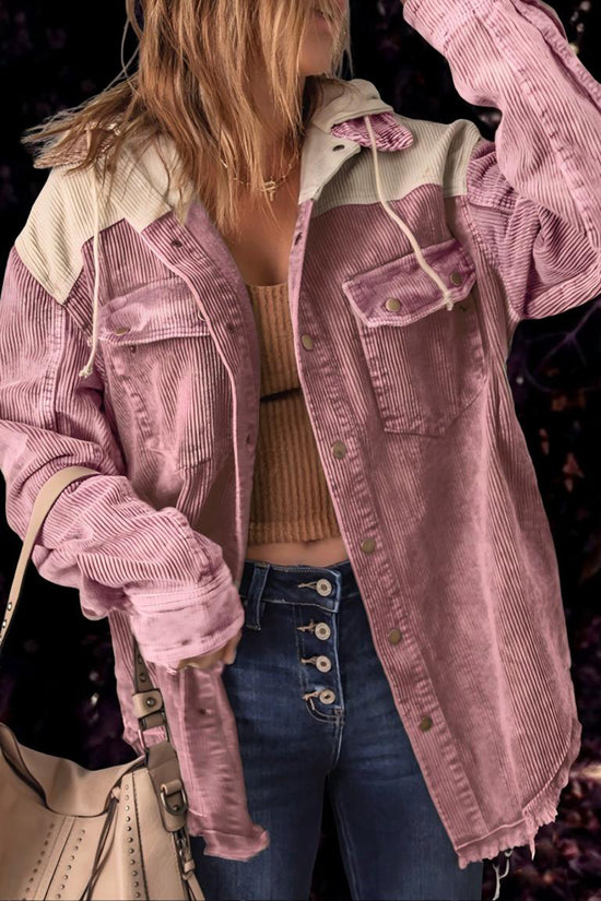 Textured Hooded Oversized Jacket