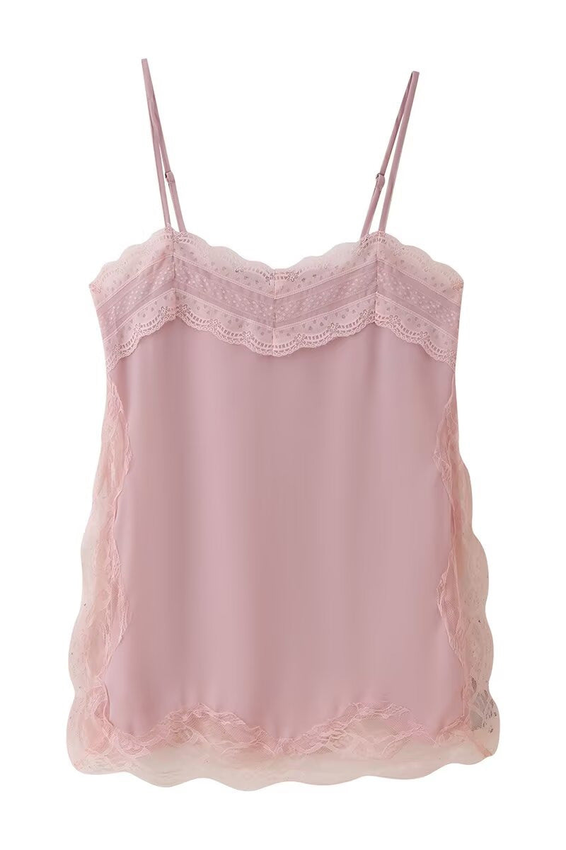 Lace Trim Sleeveless Cami