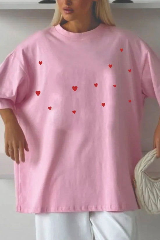 Heart Pattern Oversized T-Shirt