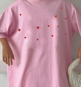 Heart Pattern Oversized T-Shirt