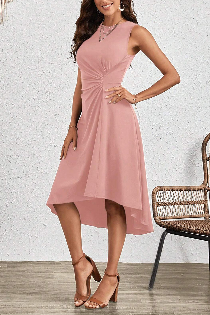 Asymmetric Sleeveless Casual Dress