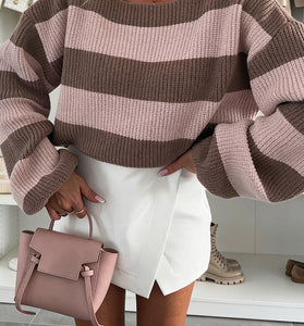 Striped Oversized Pullover Sweater