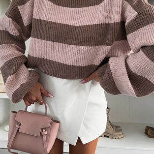 Striped Oversized Pullover Sweater
