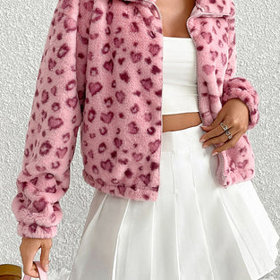 Animal Print Faux Fur Jacket