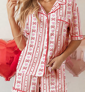 Stylish Bow Pattern Loungewear Set