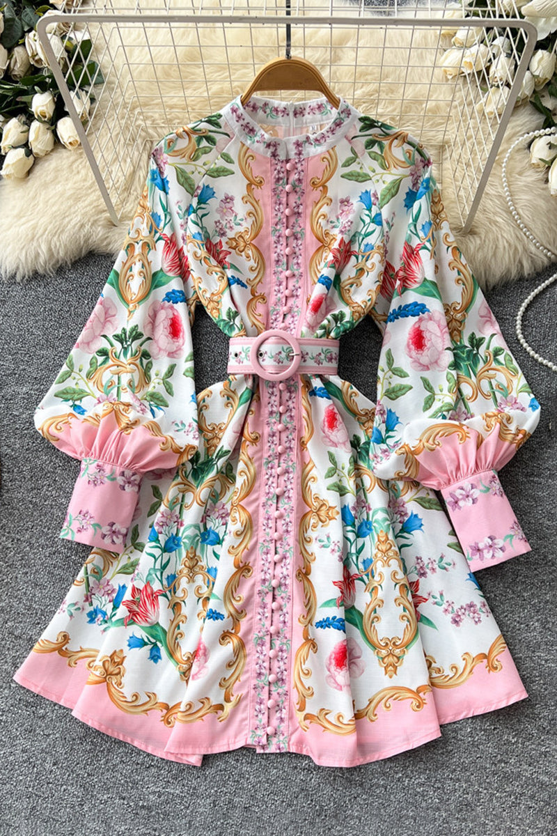 Floral Belted Casual Dress