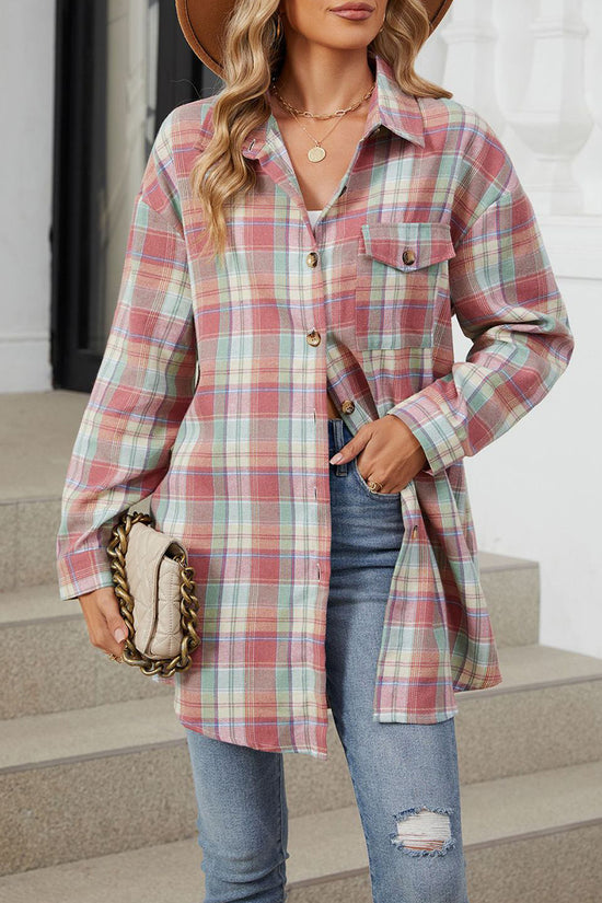 Plaid Button Down Long Sleeve Shirt