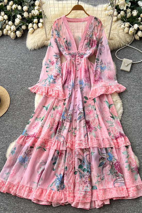 Floral Print Long Casual Dress