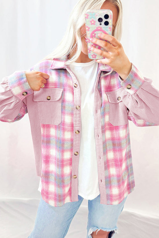 Casual Plaid Button-Up Shacket