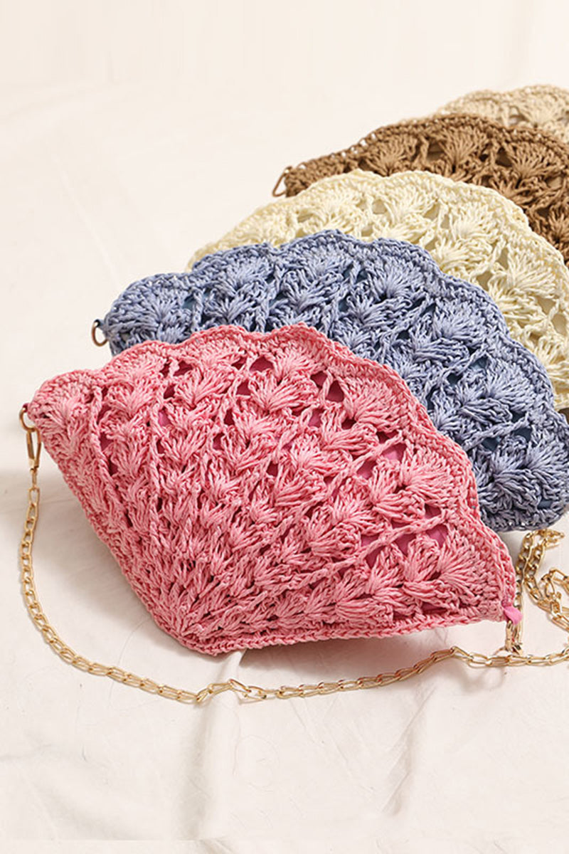 Chic Shell-Shaped Woven Handbag