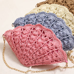Chic Shell-Shaped Woven Handbag