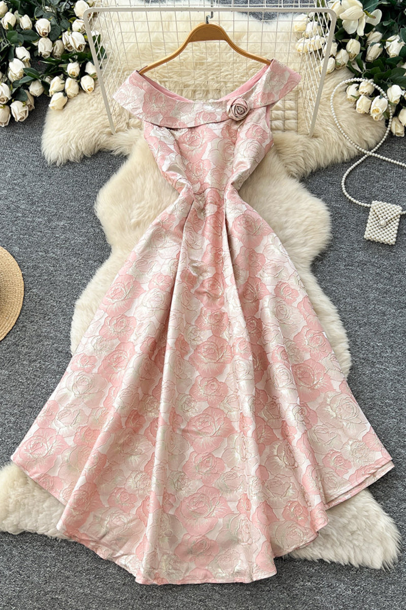 Off-Shoulder Floral Casual Dress