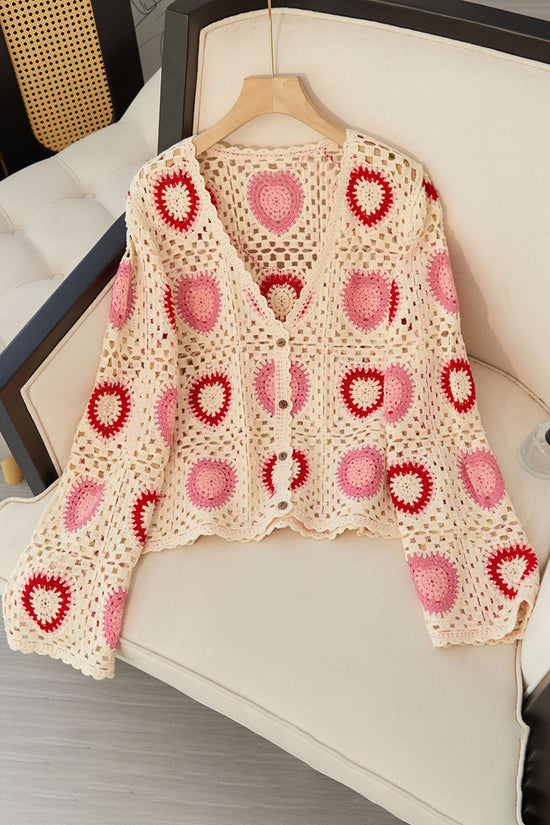 Crochet Heart Pattern Cardigan