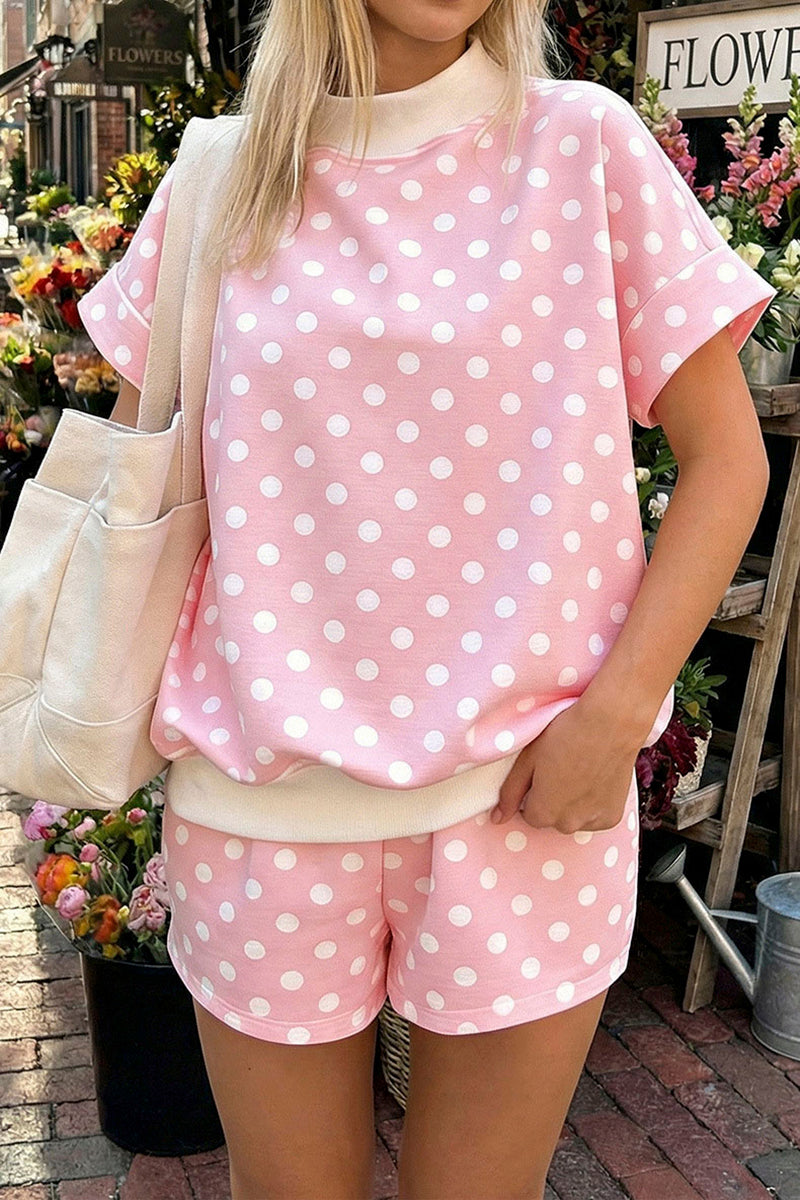 Polka Dot Short Sleeve Short Set