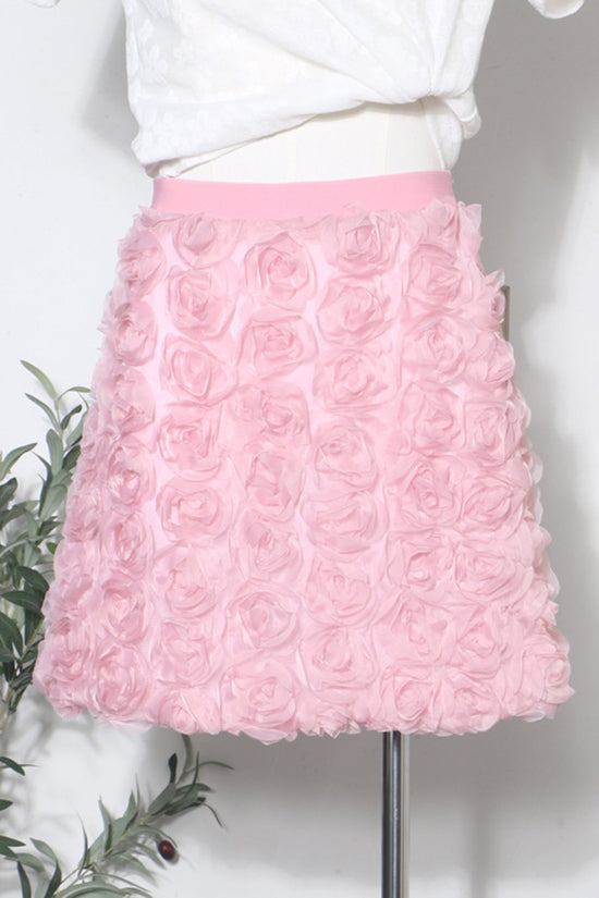 Floral Textured Mini Skirt