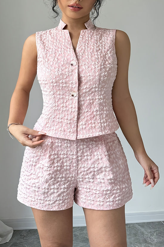 Textured Sleeveless Two-Piece Set