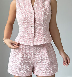 Textured Sleeveless Two-Piece Set