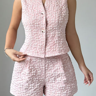 Textured Sleeveless Two-Piece Set
