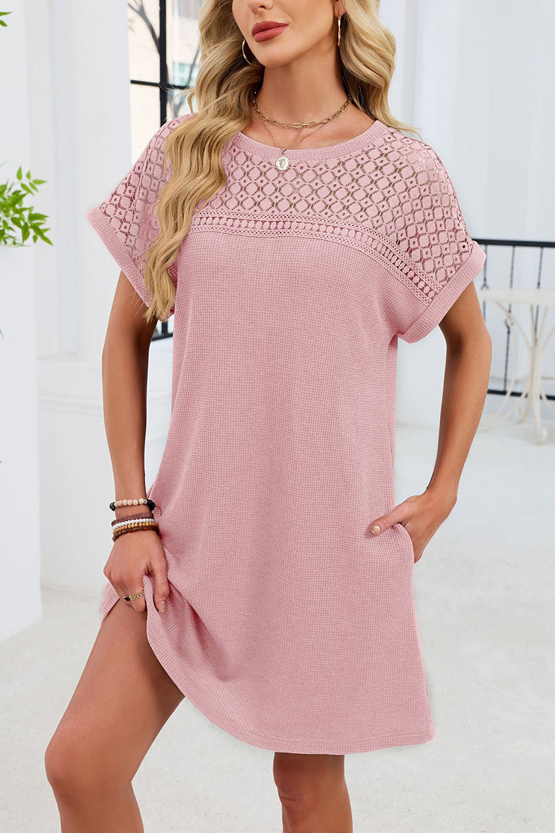 Chic Lace Sleeve Casual Dress
