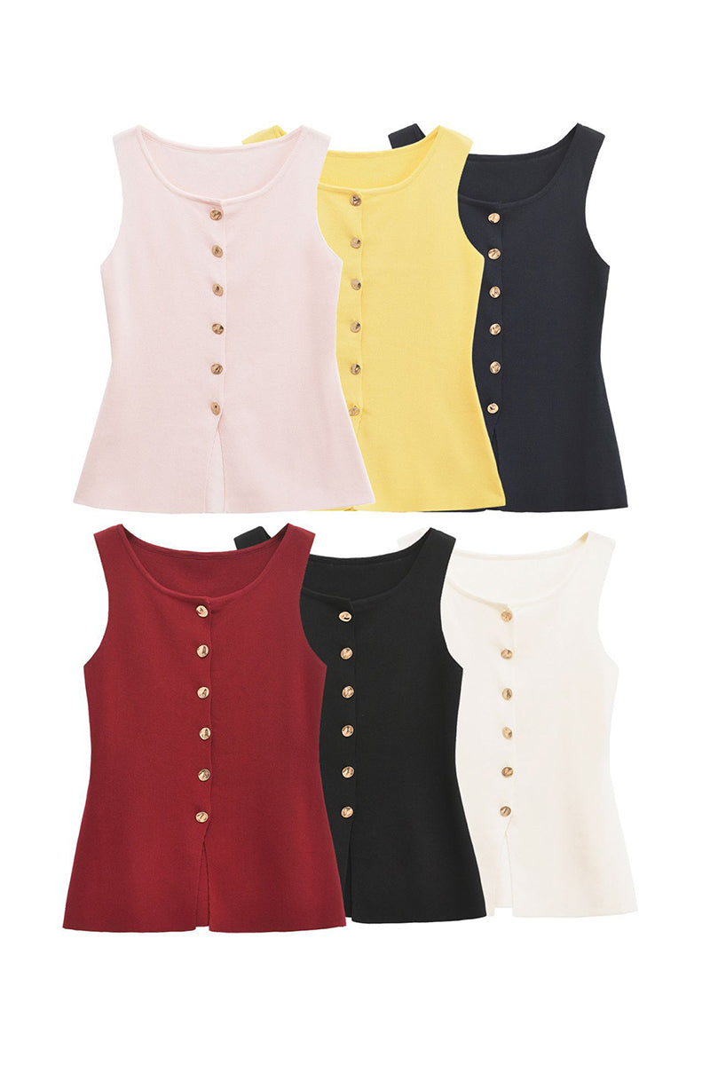 Button-Up Sleeveless Vest
