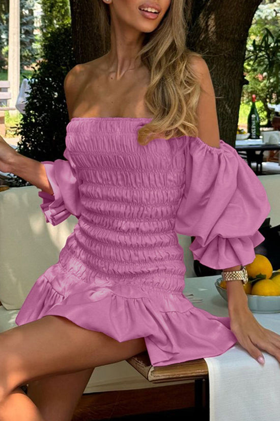 Off-Shoulder Ruffled Casual Dress