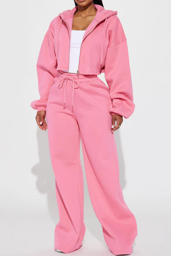 Sporty Zip Hoodie and Jogger Set