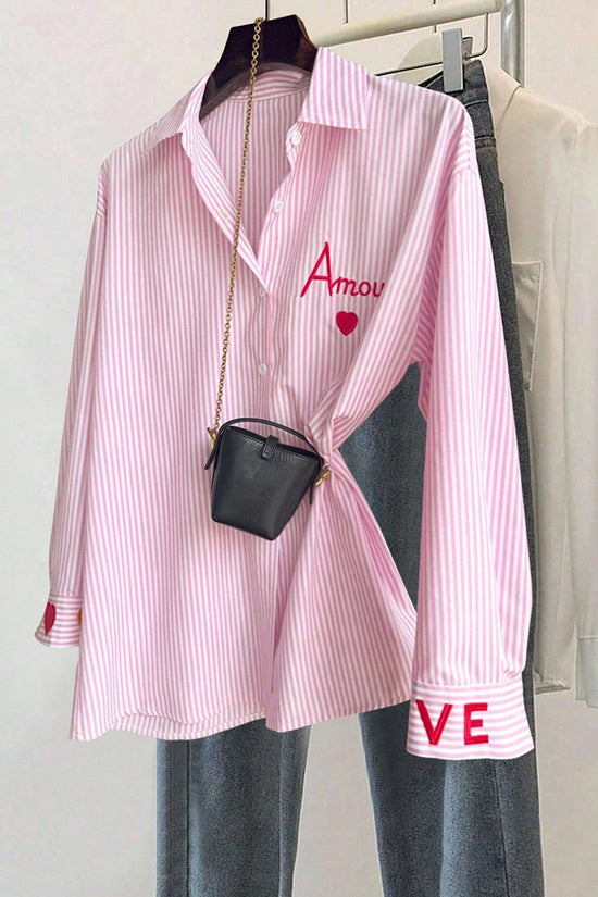 Striped Button-Up Blouse