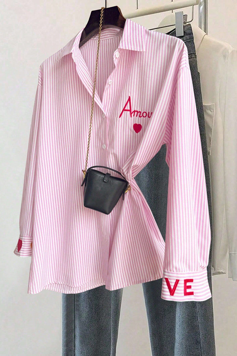 Striped Button-Up Blouse