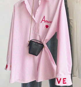 Striped Button-Up Blouse