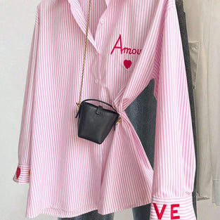 Striped Button-Up Blouse
