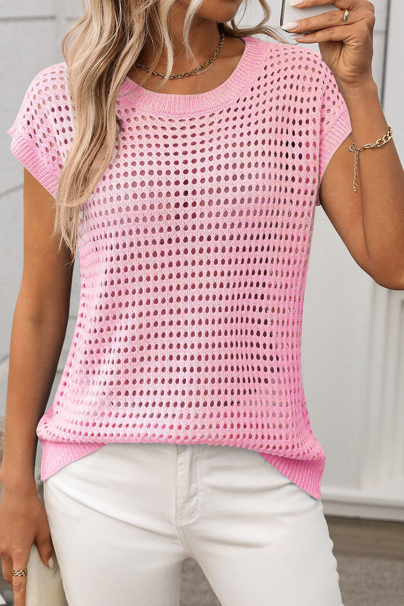 Sleeveless Open-Knit Sweater Vest