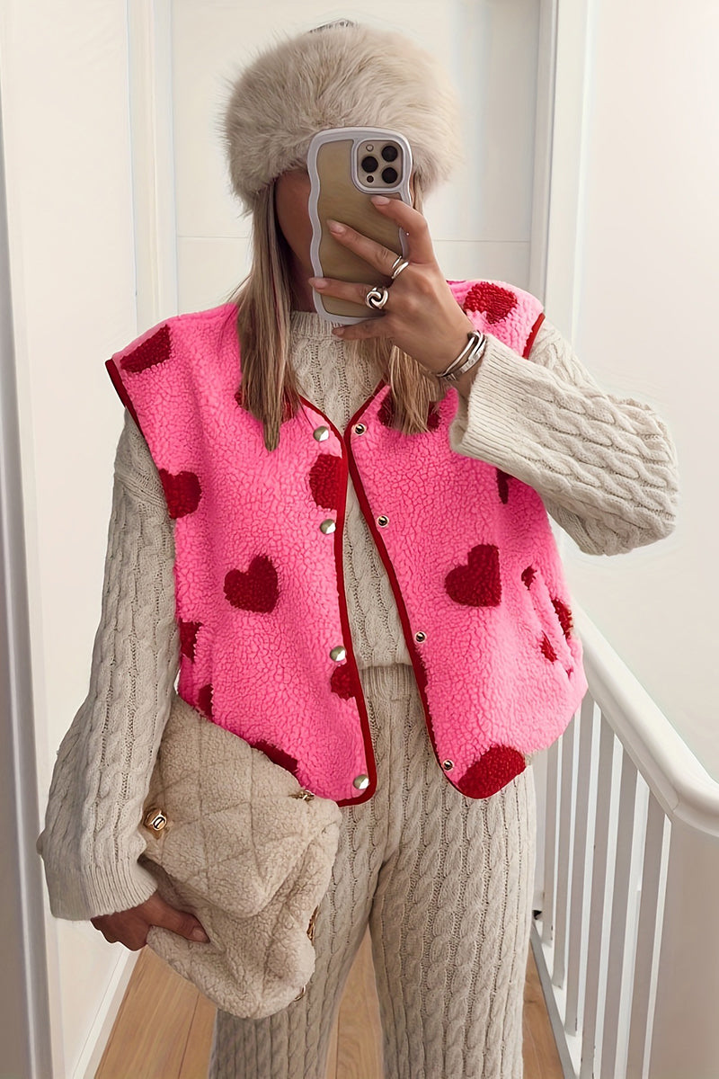Heart Pattern Sleeveless Vest