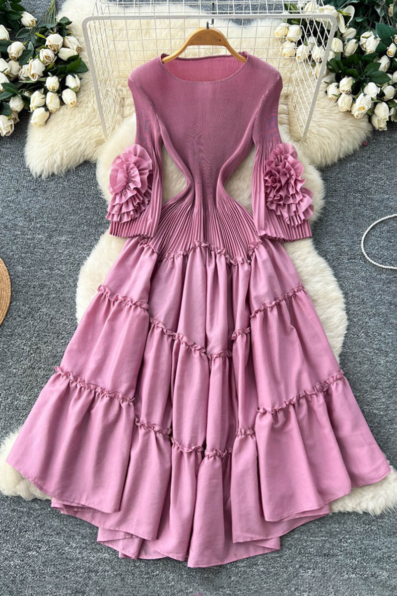 Ruffle Sleeve Tiered Casual Dress