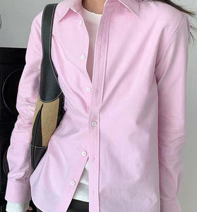 Elegant Long Sleeve Button-Up Blouse