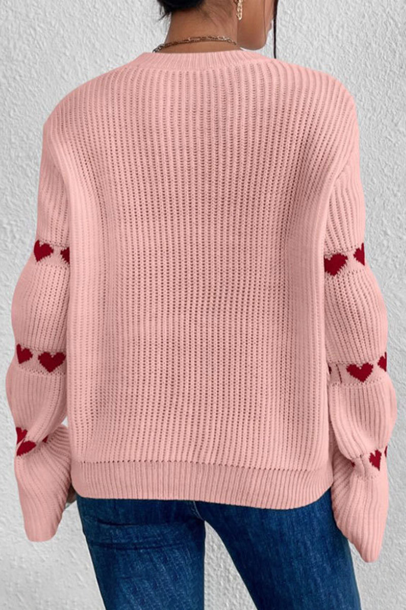 Heart Accents Bell Sleeve Sweater