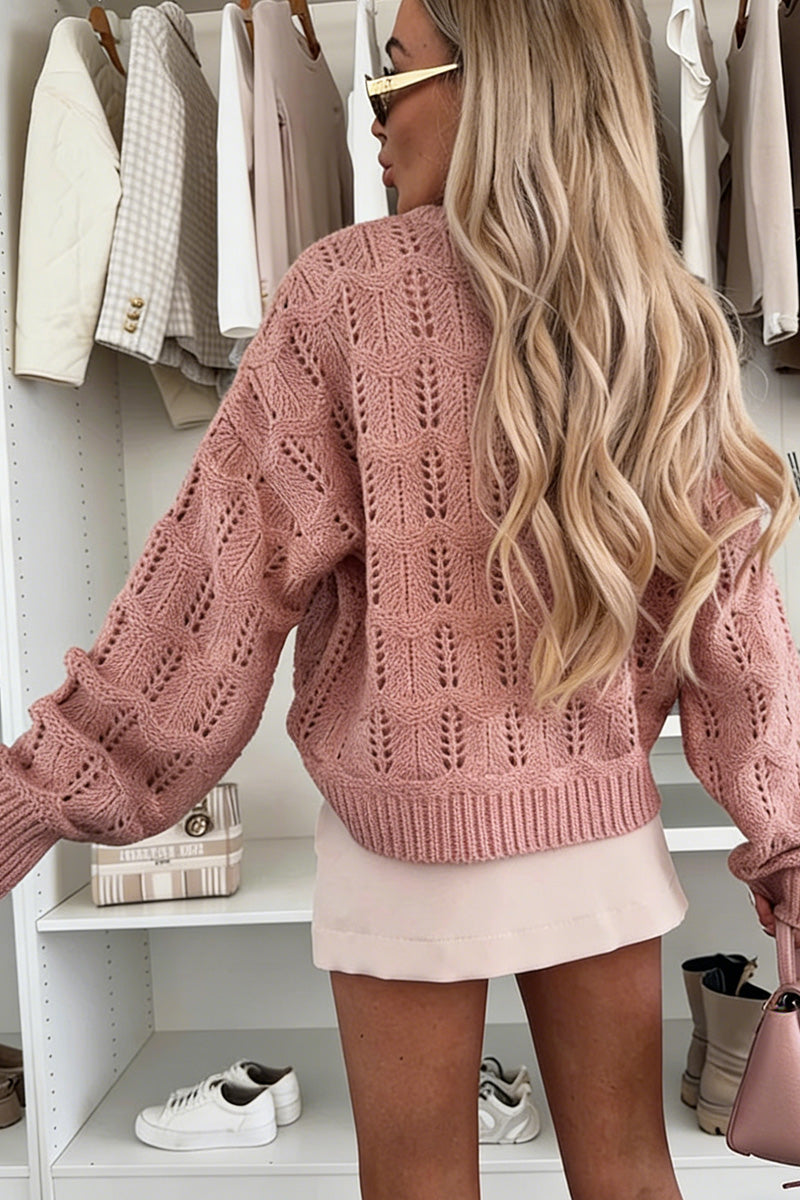 Knit Pattern Sleeve Sweater
