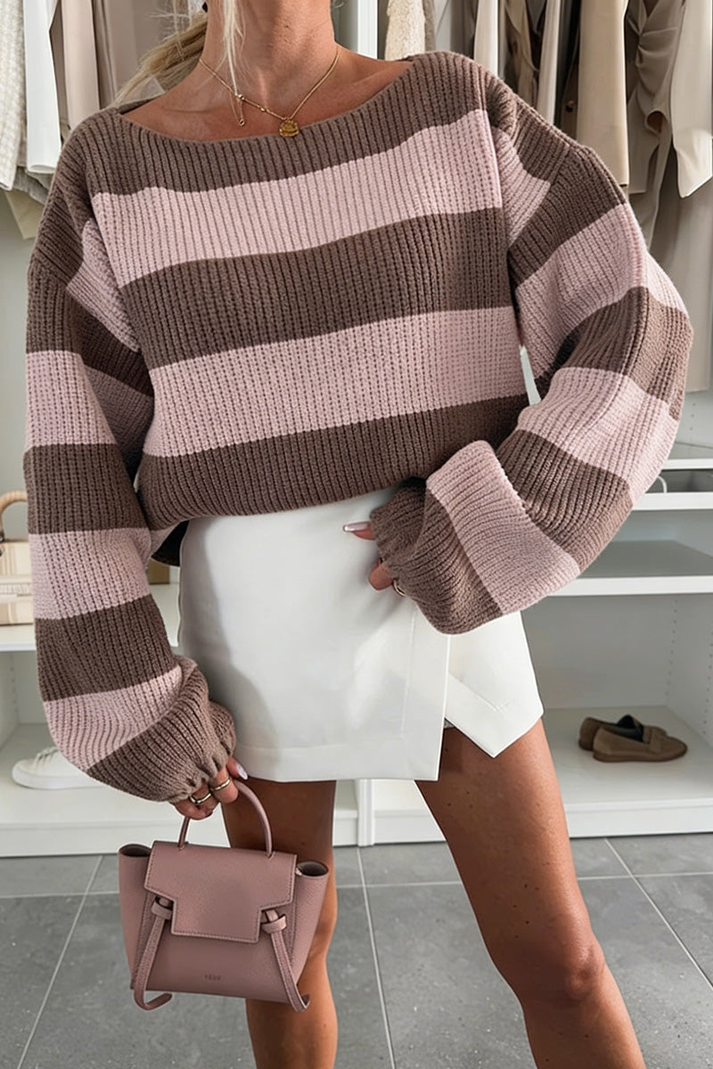 Striped Oversized Pullover Sweater
