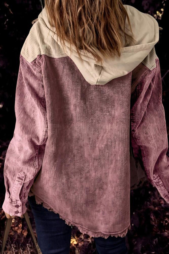 Textured Hooded Oversized Jacket