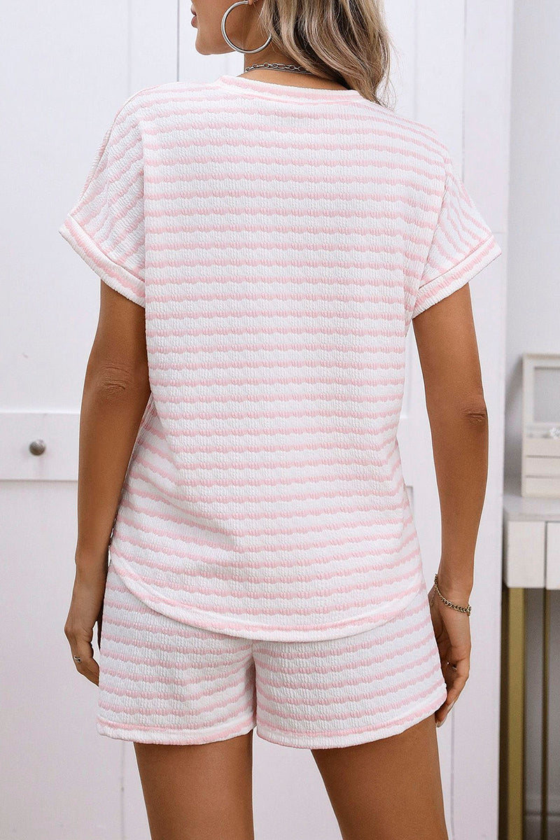 Striped Cozy Short Sleeve Set