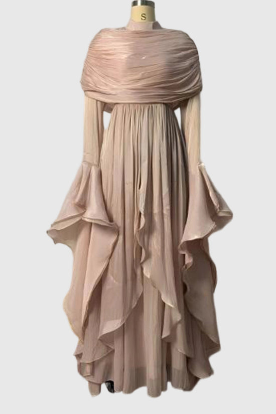 Elegant Draped Wrap Dress