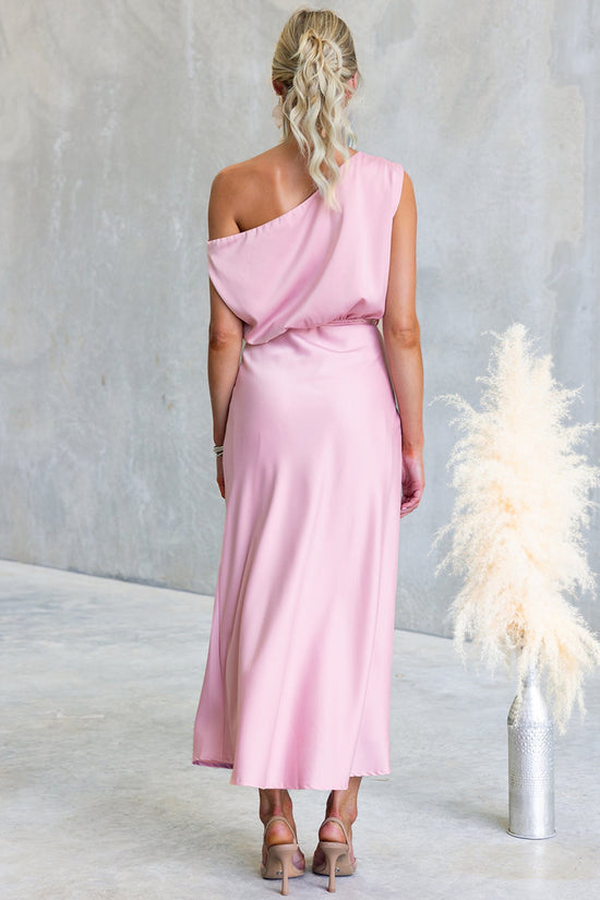 One-Shoulder Midi Casual Dress