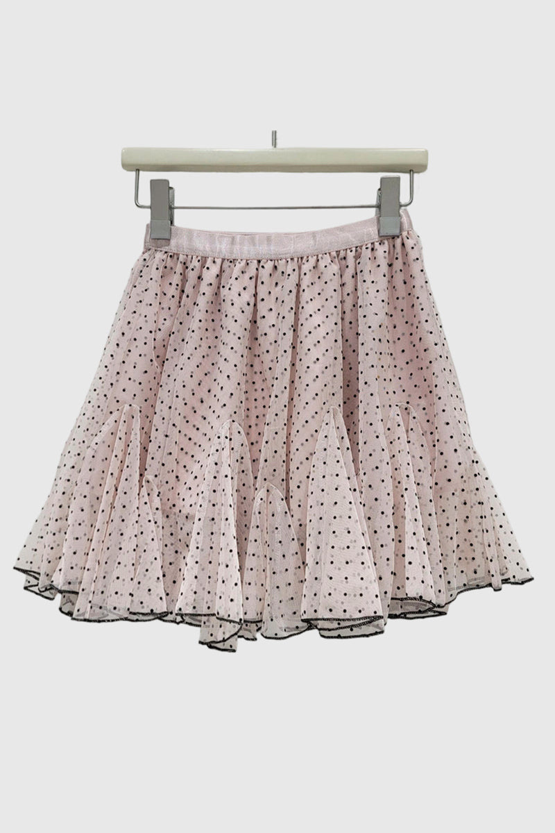 Polka Dot Flared Mini Skirt