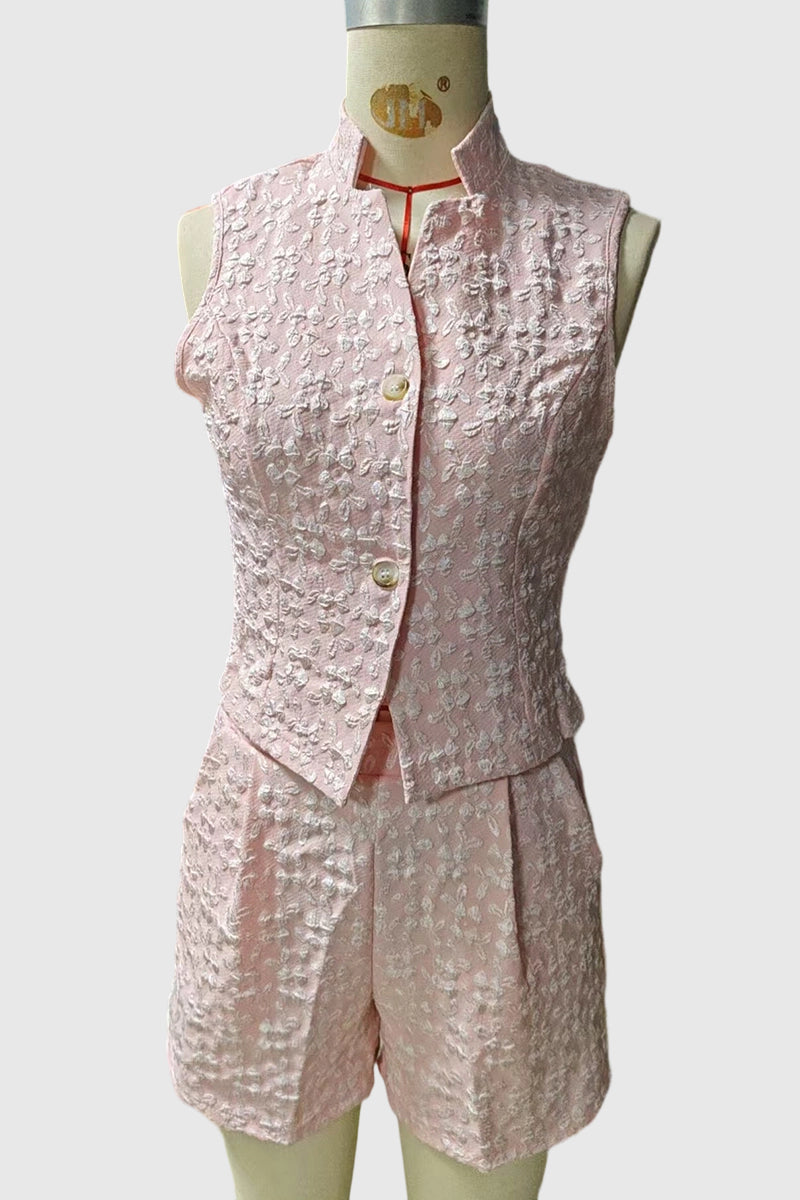 Textured Sleeveless Two-Piece Set